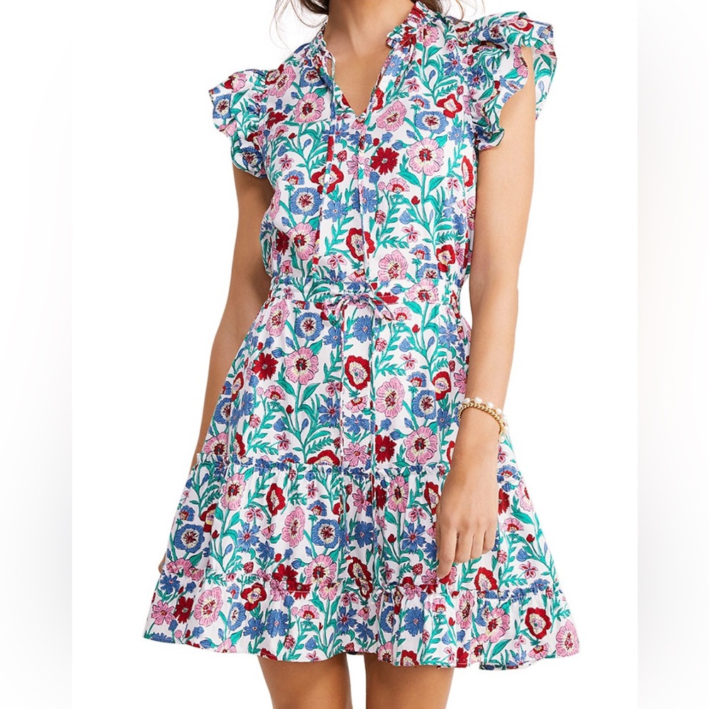 Vineyard Vines Floral Flutter Sleeve Dress